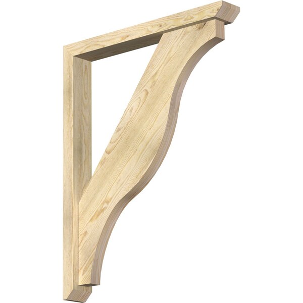 Ekena Millwork Funston Slat Rough Sawn Bracket w/ Offset Brace, Douglas Fir, 4"W x 30"D x 38"H BKT0402X30X38FST06RDF - main